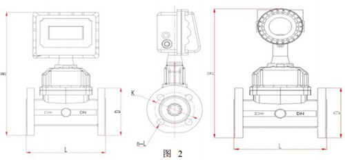 dn40氣體渦輪流量計外形圖